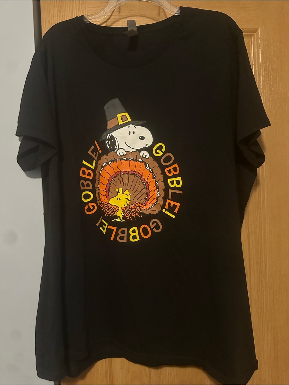 Black Snoopy Thanksgiving 'Gobble' Short Sleeve Tee